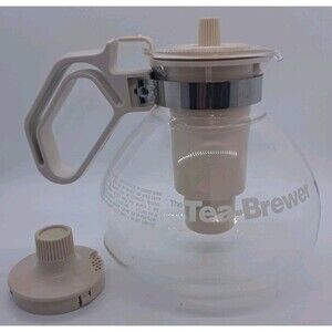 Vintage Gemco Tea Brewer 4–8 Cup Glass Teapot with Infuser EUC